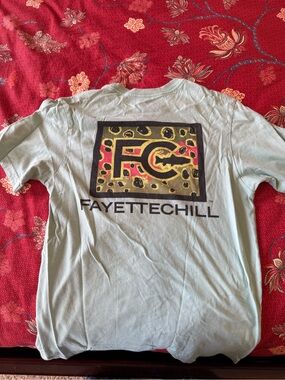 Fayettechill Men's Light Blue Graphic Logo Tee